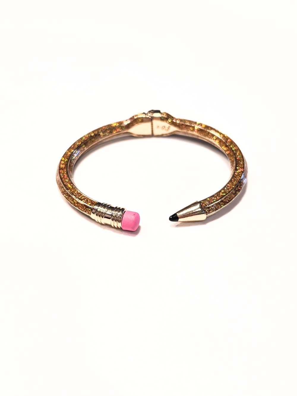 Betsey Johnson Gold Glitter Pencil Cuff Boho Preppy Bracelet